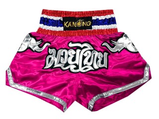 Kanong Muay Thai shorts - Thaiboxhosen : KNS-125-Dunkelpink