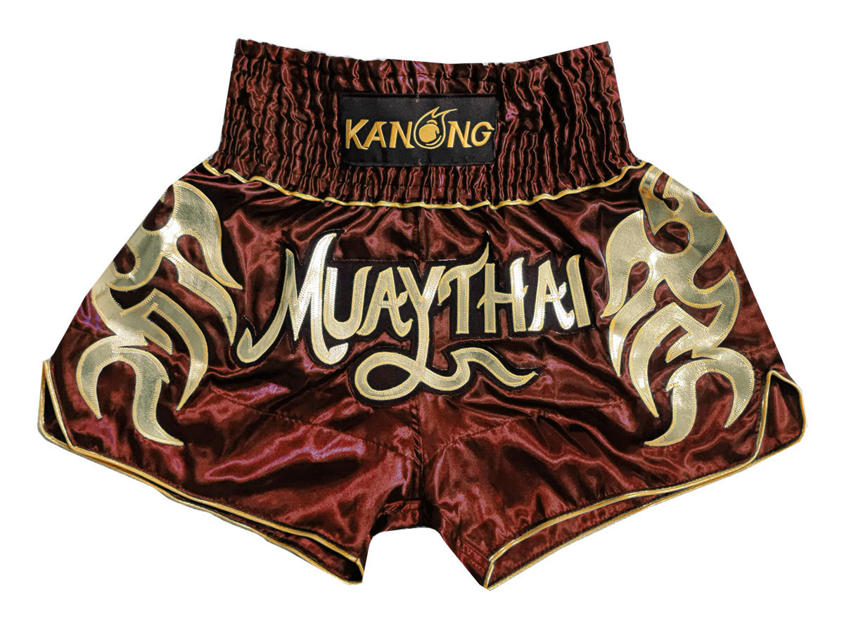 Kanong Muay Thai shorts - Thaiboxhosen : KNS-134-kastanienbraun