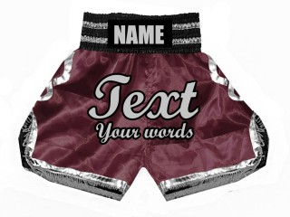 Boxshorts personalisieren : KNBSH-023-Kastanienbraun-Silber