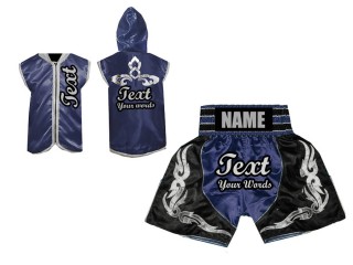 Personalisierte Hoodies Jacke + Boxen Hosen : Marine