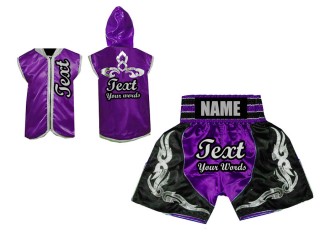 Personalisierte Hoodies Jacke + Boxen Hosen : Lila