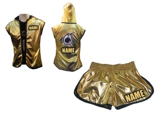 Personalisierte Hoodies Jacke + Frauen Boxhose : Gold