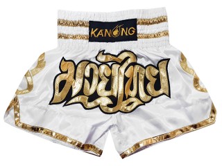 Kanong Muay Thai shorts - Thaiboxhosen für Kinder : KNS-121-weiß-K