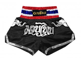 Kanong Muay Thai shorts - Thaiboxhosen für Kinder : KNS-125-Schwarz-K