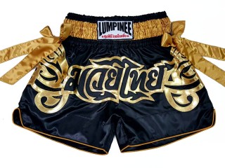 Lumpinee Muay Thai Shorts für Kinder : LUM-051-Schwarz-Gold-K