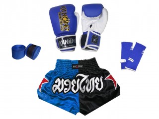 Muay Thai Komplettset für Kinder : Blau
