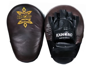 Kanong Professional Boxpolster (Lang) für Muay Thai: Braun/Schwarz (Rindsleder)