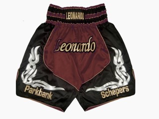 Personalisierte Boxshorts : KNBXCUST-2035-Kastanienbraun-Schwarz