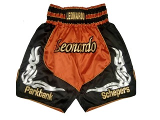 Personalisierte Boxshorts : KNBXCUST-2035-Orange-Schwarz