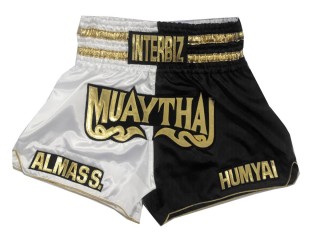 Personalisierte Muay Thai Hose : KNSCUST-1160 Schwarz/Weiss