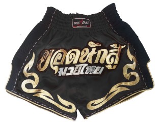 Boxsense Retro Muay Thai shorts : BXSRTO-027-Schwarz