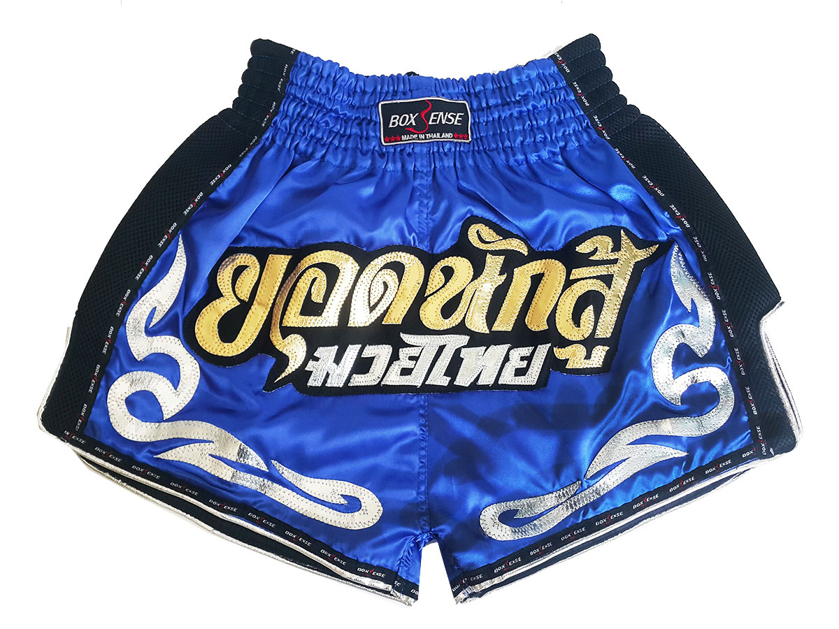 Boxsense Retro Muay Thai shorts - Thaiboxhosen : BXSRTO-027-Blau
