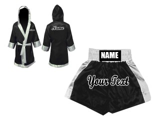 Personalisierte Mantel + Boxhose : KNCUSET-103-Schwarz