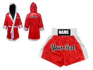Personalisierte Mantel + Boxhose : KNCUSET-103-Rot