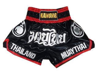Kanong Muay Thai shorts - Thaiboxhosen für Frauen : KNS-118-Schwarz