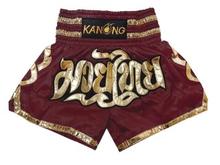 Kanong Muay Thai shorts - Thaiboxhosen : KNS-121-Kastanienbraun