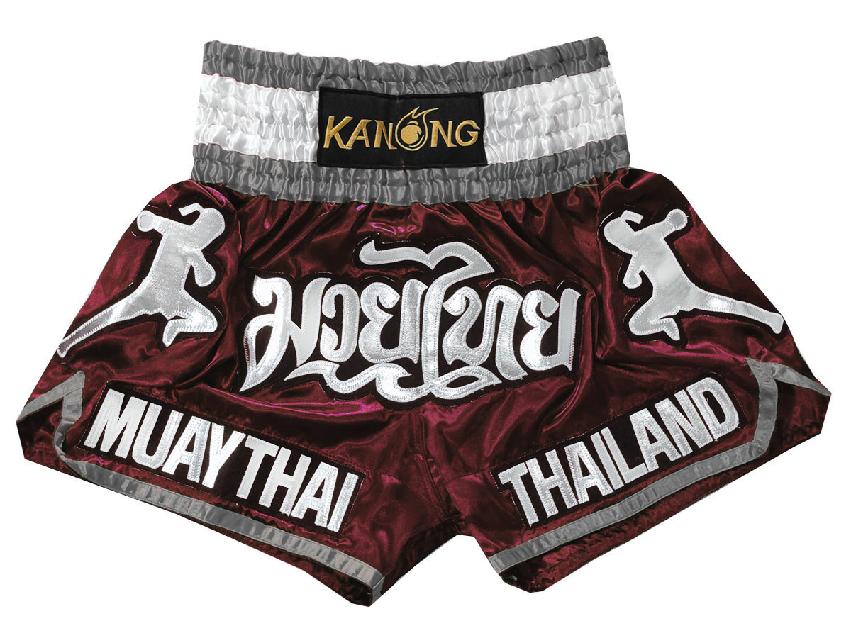 Kanong Muay Thai shorts - Thaiboxhosen : KNS-133-Kastanienbraun