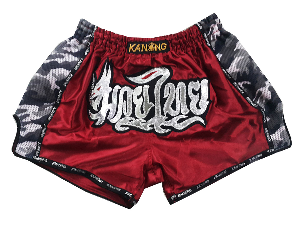 Kanong Retro Muay Thai shorts - Thaiboxhosen : KNSRTO-231-kastanienbraun