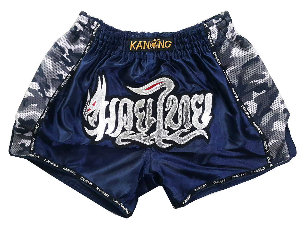 Kanong Retro Muay Thai shorts - Thaiboxhosen : KNSRTO-231-Marine