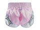 Kanong Frauen Retro Muay Thai shorts : KNSRTO-201-Rosa-Silber