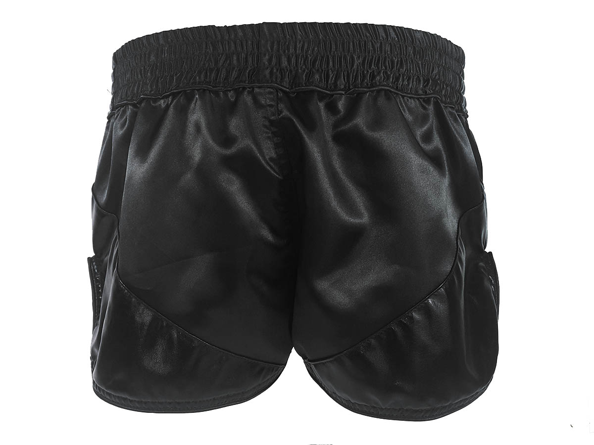 Kanong Frauen Retro Muay Thai shorts - Thaiboxhosen : KNSRTO-202-Schwarz